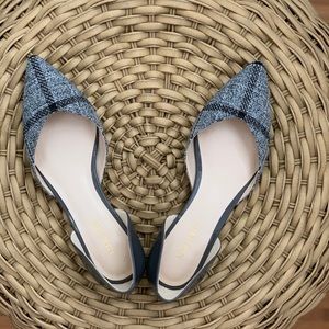 New NINE WEST Starship D’Orsay Flats - Gray /Tweed
